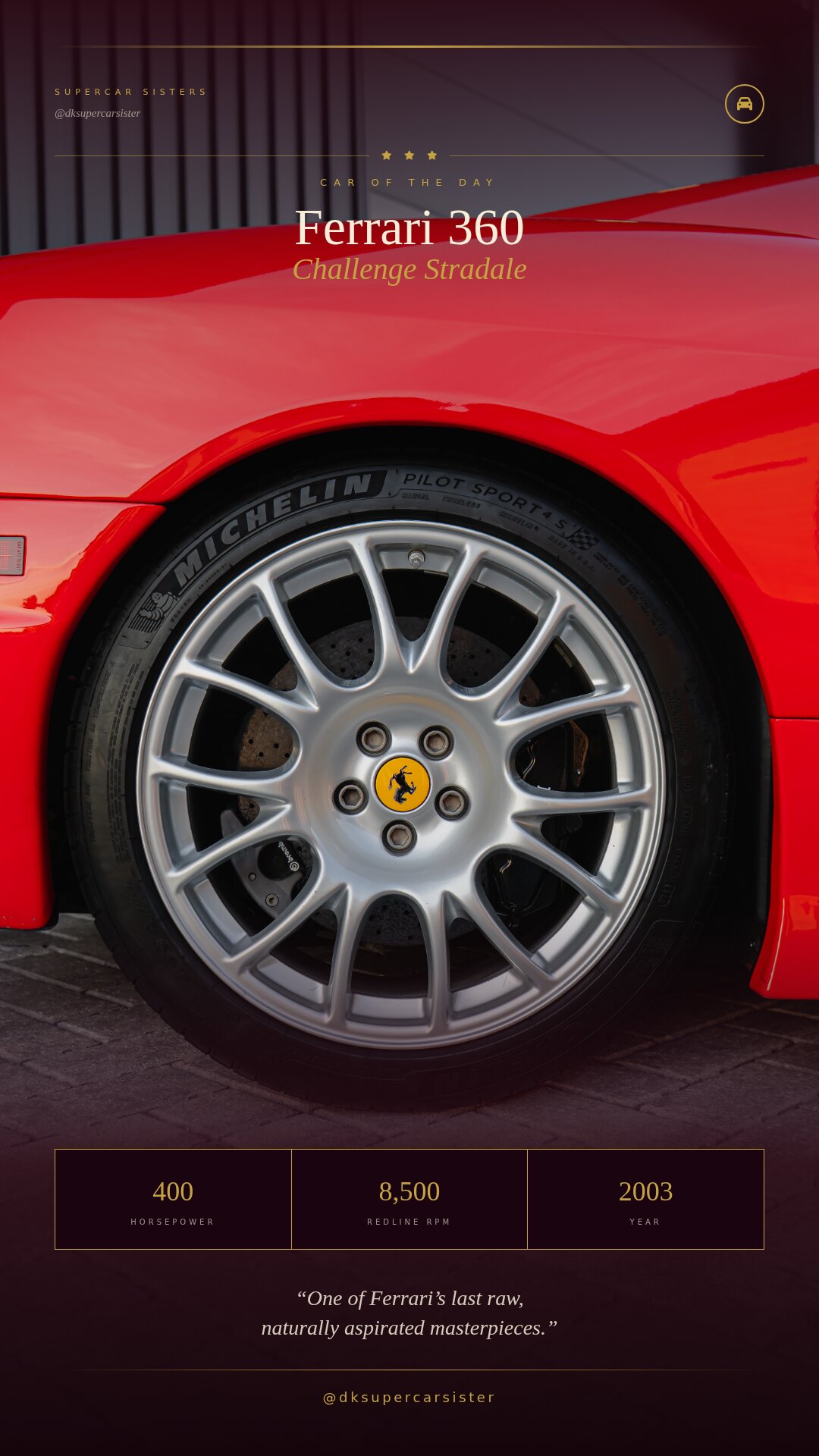 Car of the Day — Ferrari 360 Challenge Stradale by @supercarsisters_usa