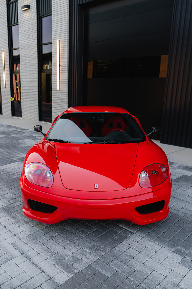 Red Ferrari 360 Challenge Stradale head-on front view